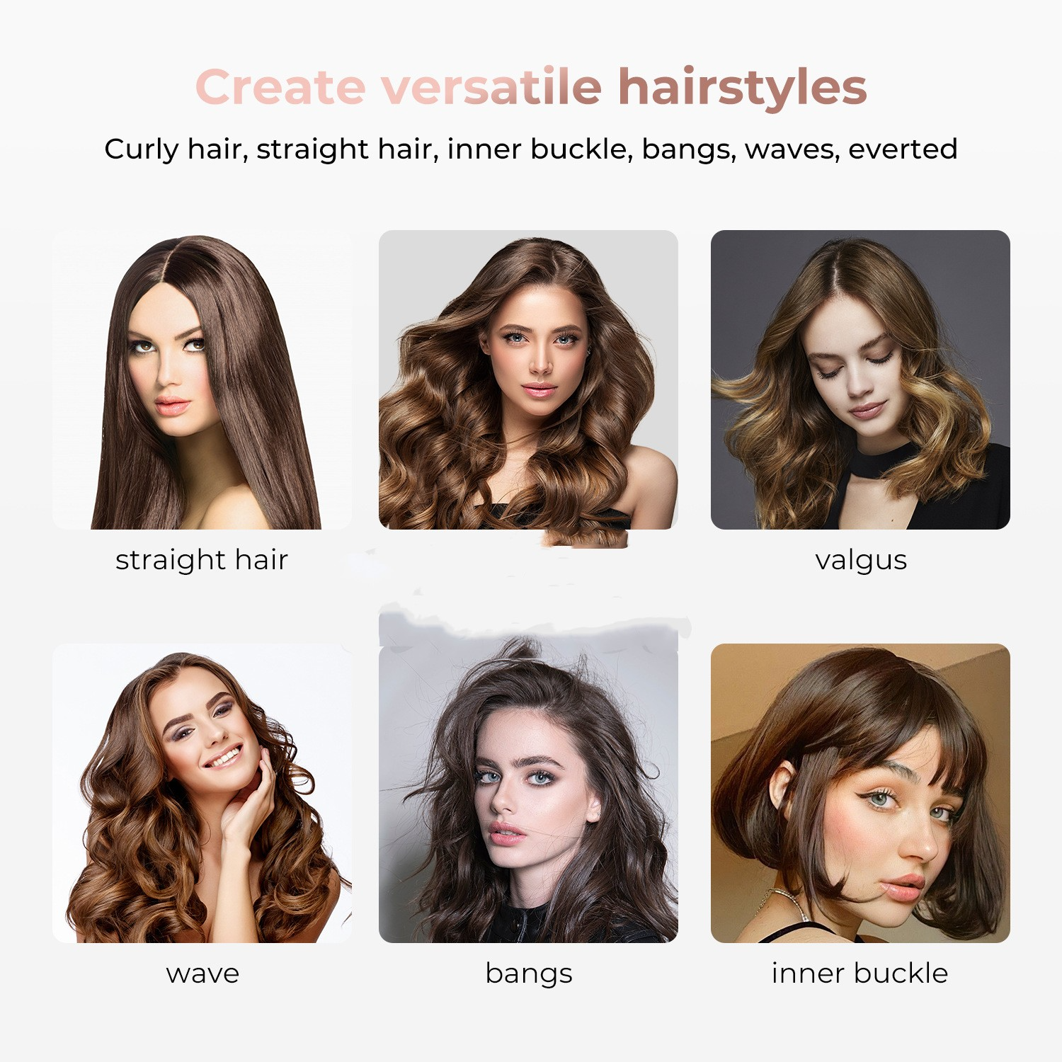 5-in-1 Professional Hair Styler, Straightener & Curler Dryer