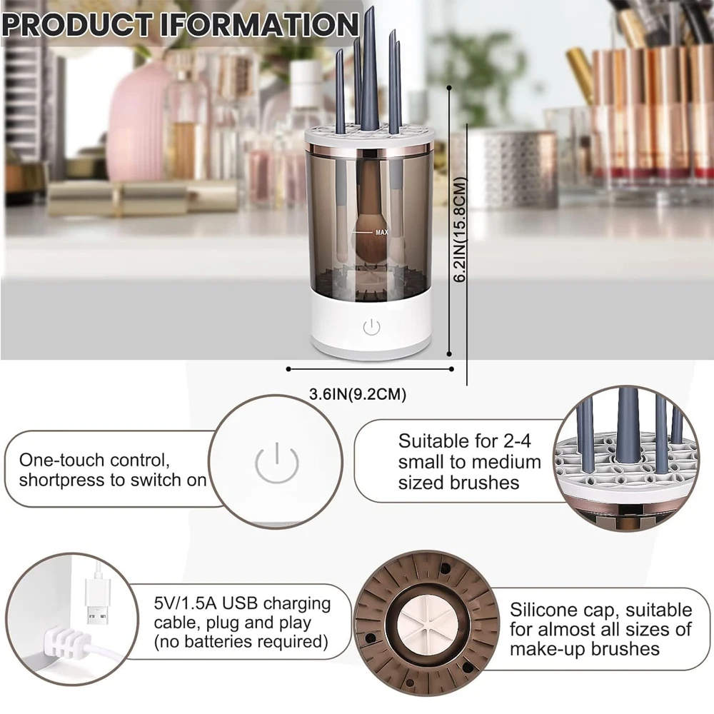 Electric Automatic Makeup Brush Cleaner & Dryer
