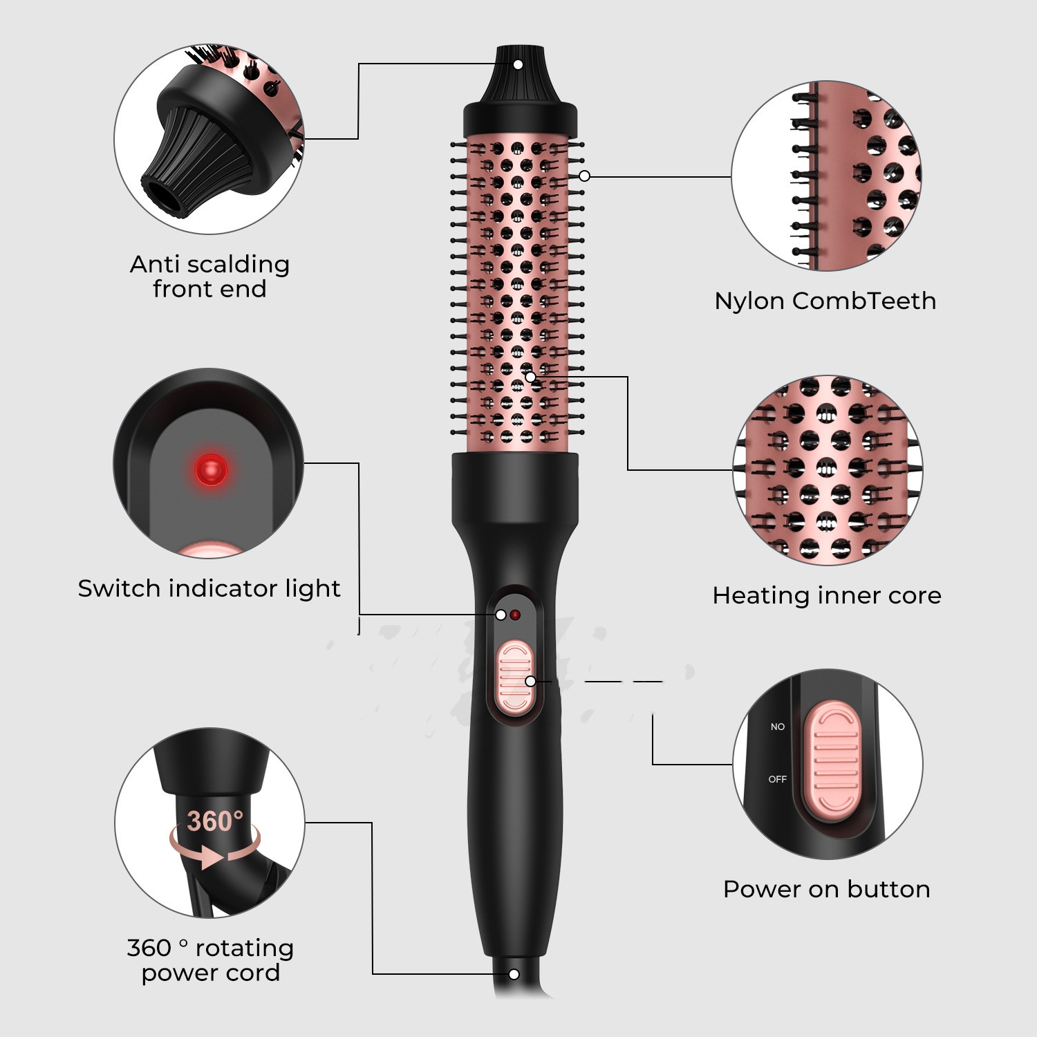 5-in-1 Professional Hair Styler, Straightener & Curler Dryer
